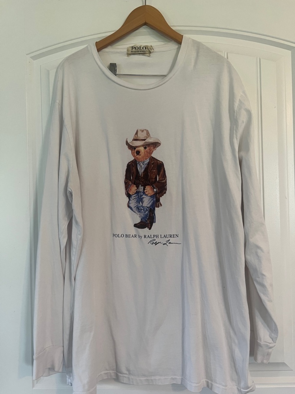 Denim & Supply Ralph Lauren Western Teddy Bear LS T Shirt 2XL Tall